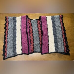 Johnny Was Poncho Women's One Size Knit Purple Cream (0394)